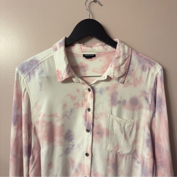 Torrid Lizzie Rayon Twill Button-Up Long Sleeve Shirt Pink Women Size 1X - Picture 4 of 10